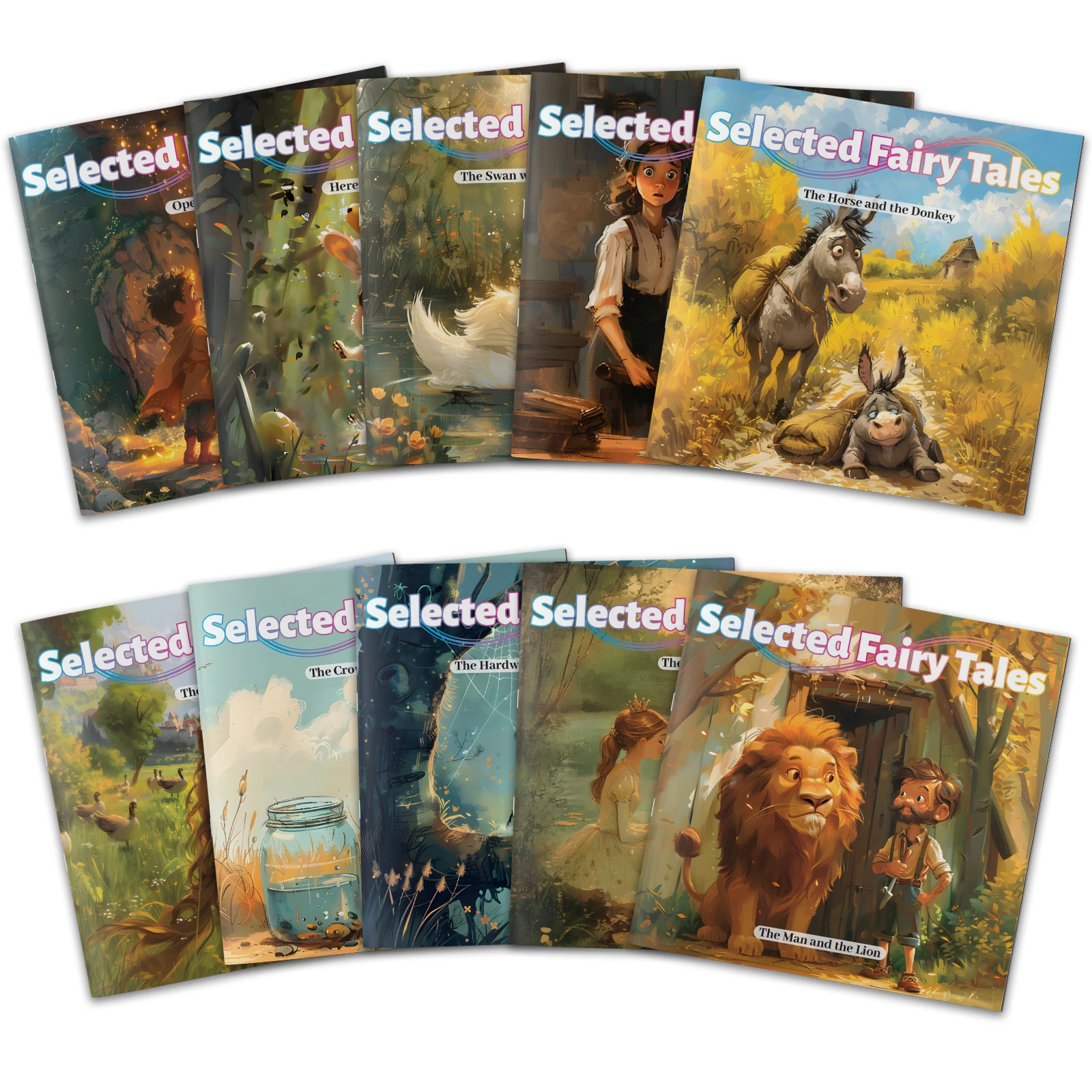 Children Fairy Tale Story Picture Book Series, Colorful Illustrated Storybooks, Homeschool Preschool Early Learning Book