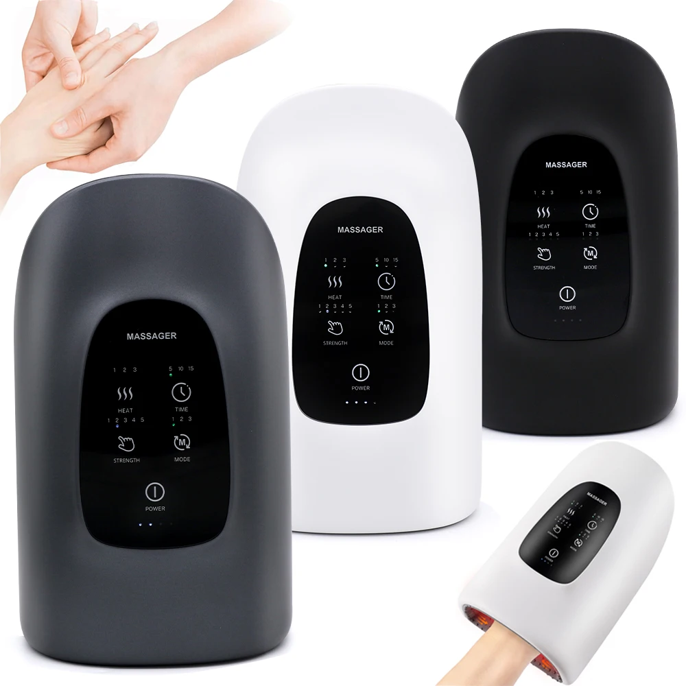 5 Level Smart Air Pressure Hand Massager Palm Acupoint Compression Vibration Hot Compress Massage Wrist Fingers Spa Relax Muscle