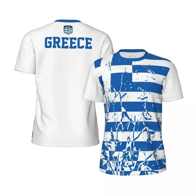 

Greek Feel Men's Football T-shirt, 3D Printed T-shirt, National Logo, Quick-drying and Breathable T-shirt, Casual T-shirt