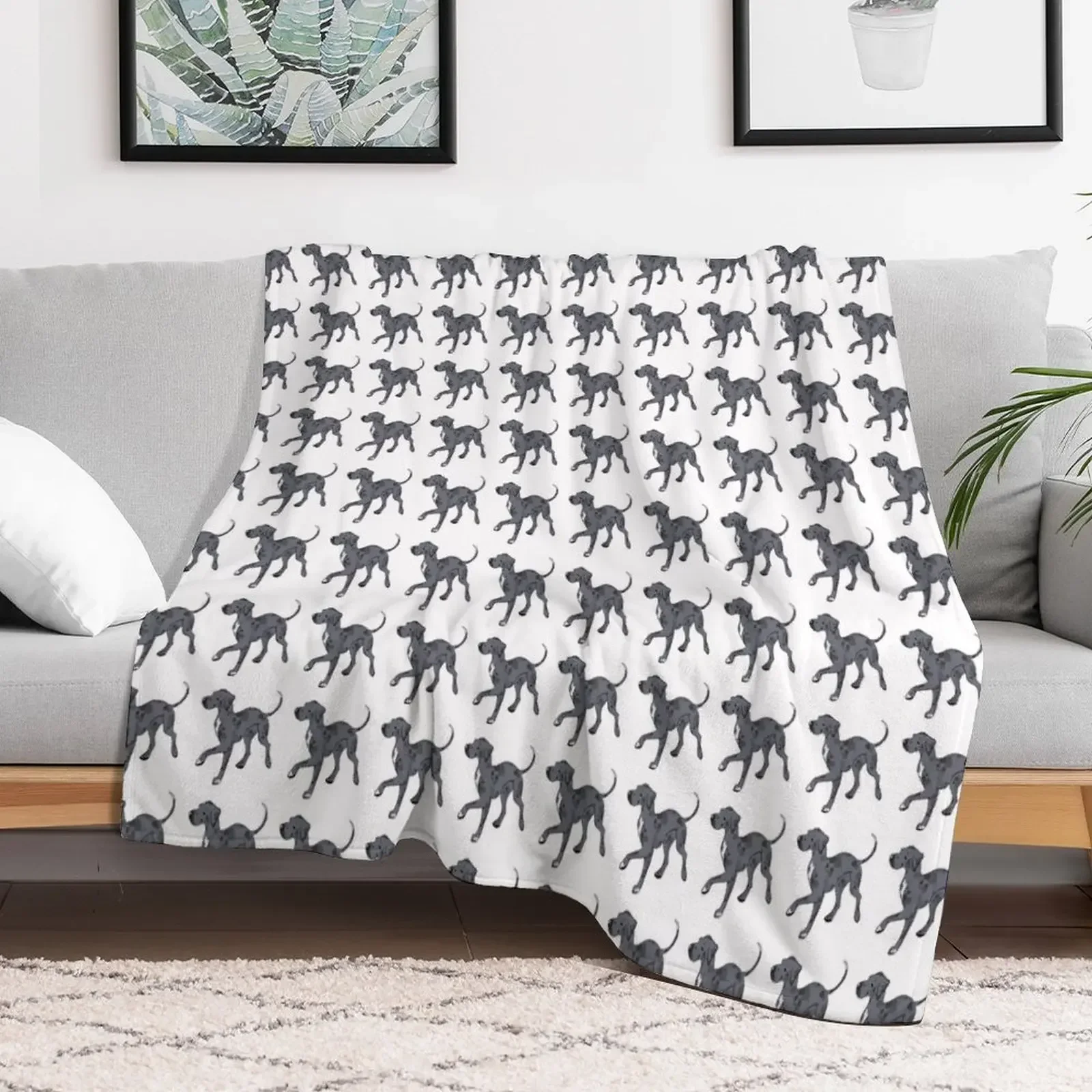 Great Dane - Merle (Natural) Throw Blanket warm winter Soft Big Blankets