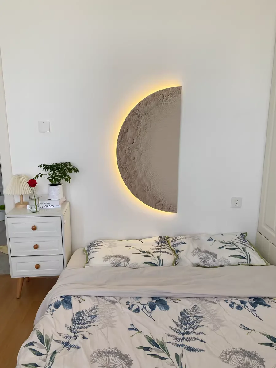 Moon shaped LED ambient light mural light, modern minimalist corridor hanging paintings GN631TB