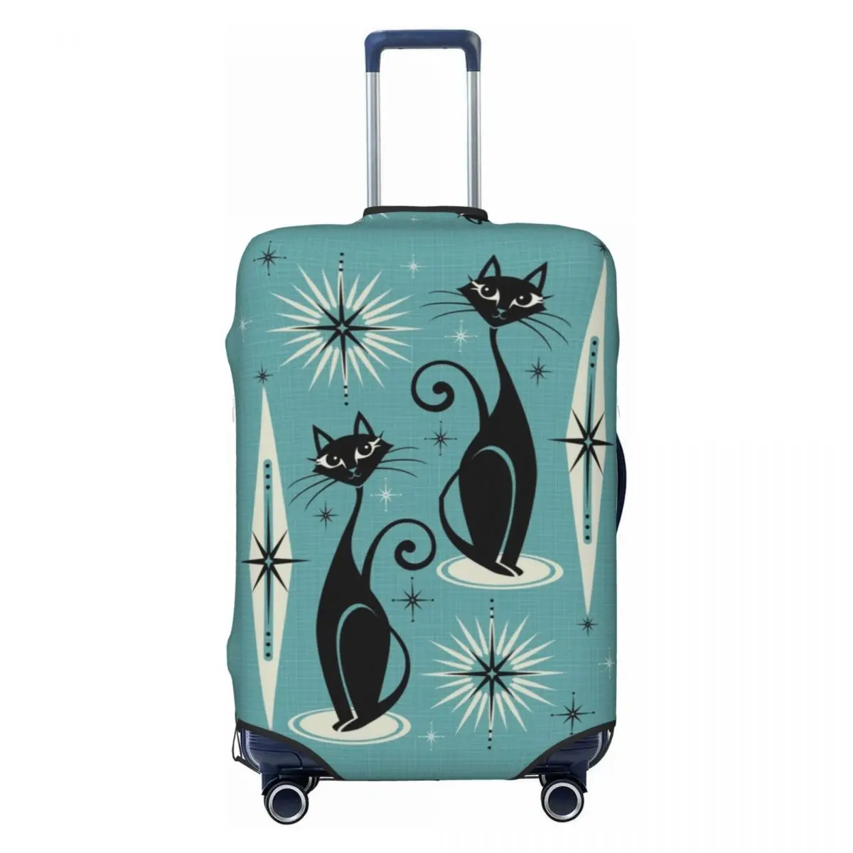 Mid Century Meow Suitcase Cover Animals Cat Elastic Business Protector Luggage Case Holiday