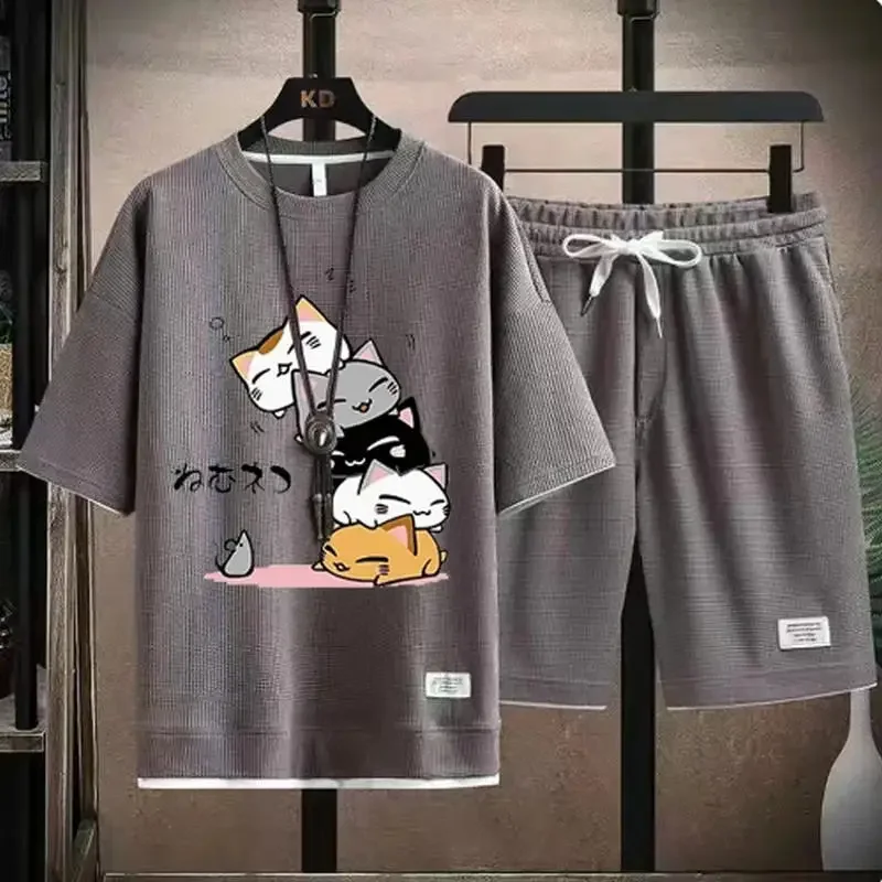 Conjunto Verano Hombre Camiseta y Pantalones Cortos - close-up view