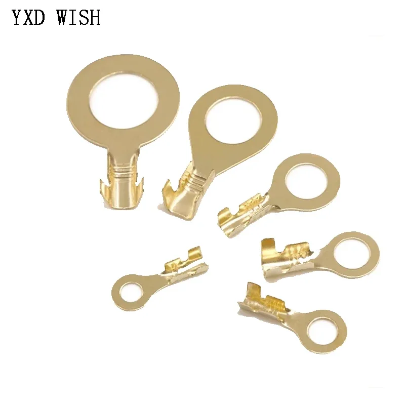 150pcs/set Round Terminal Block DJ431 O-type Lugs Terminals M3-M10 Cold-Pressed Connector Copper Tab Wiring Nose Combination Set