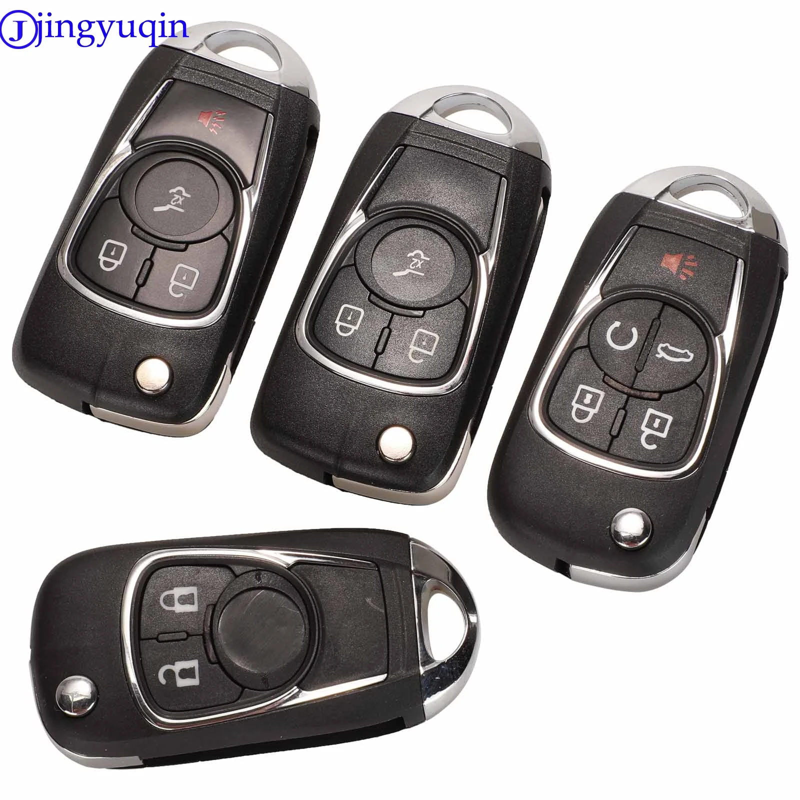 

jingyuqin 10ps For Chevrolet Cruze For Buick Regal Encore Lacrosse GL8 OPEL Insignia Astra J Zafira C Remote Car Key Cover Logo