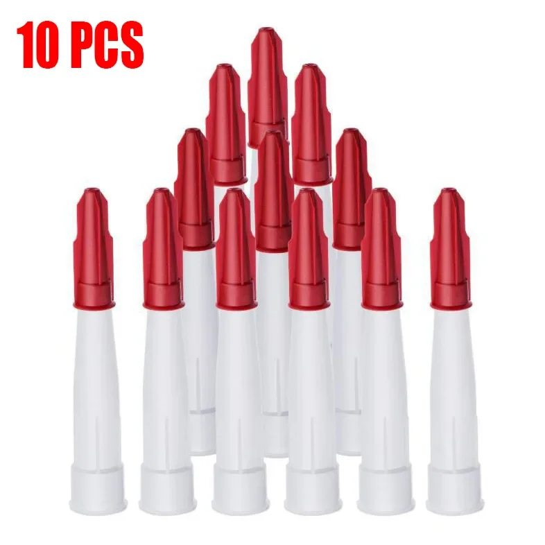 

10Pcs Spare Silicone Nozzle Sealant Tool Kit Re-sealable Mastic Cartridge Spare Nozzles Screw Cover For Caulking Pipes