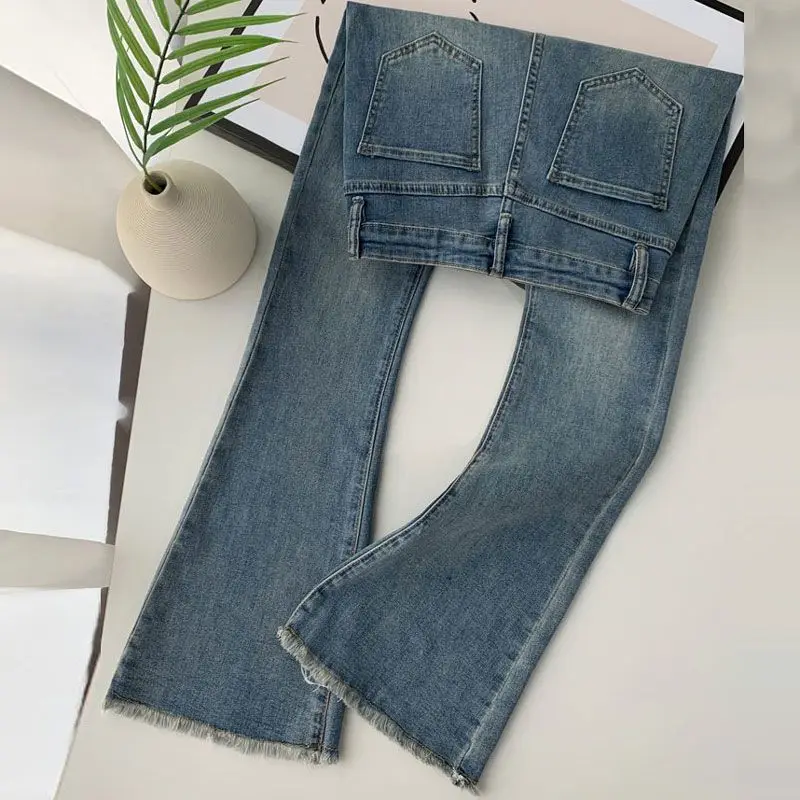 

Black Jeans Female Clothing Streetwear Korean Fashion Denim Vintage 2000S Y2K Distressed High Waist Wide Leg Loose Casual