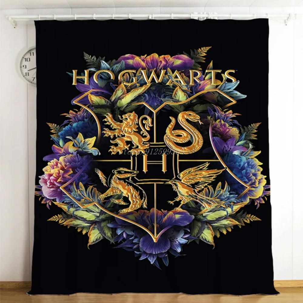 Lobb Magic Wizard Hogwartes School 3D Printing Blackout Curtain for Boy Girl Kids Adults Bedroom Living Room Home Decoration