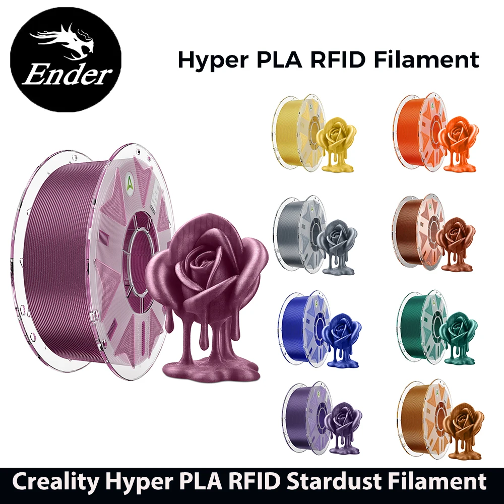 

Creality Hyper PLA RFID Stardust Filament 1KG 1.75mm for Most FDM 3D Printers Multicolor Hyper PLA Starry 3D Filament Original