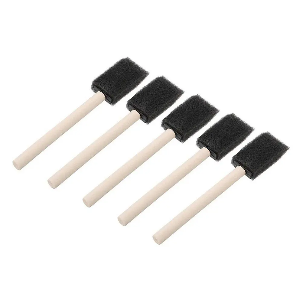 15Pcs Sponge Brush Paint Brushes Wood Handle Art Sponge for Drawing Painting Scrapbooking Mixed Media Art Student Use