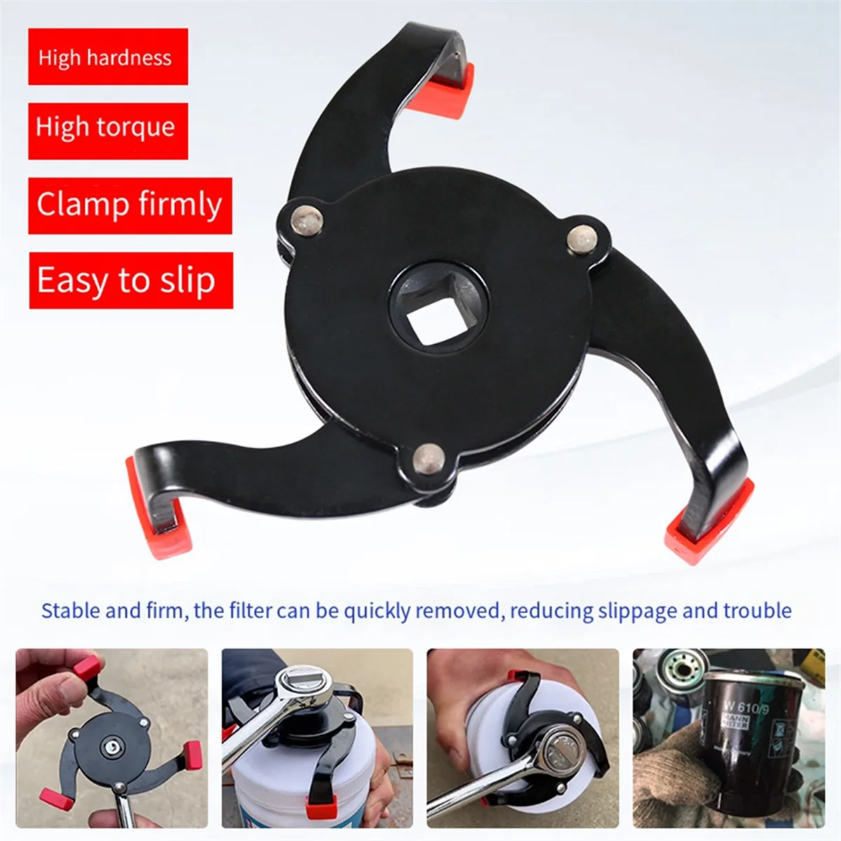 Universal 3 Jaw Oil Filter Remover Tool Cars Oil Filter Removal Tool Interface Special Tools for Oil Filter Wrench Tool