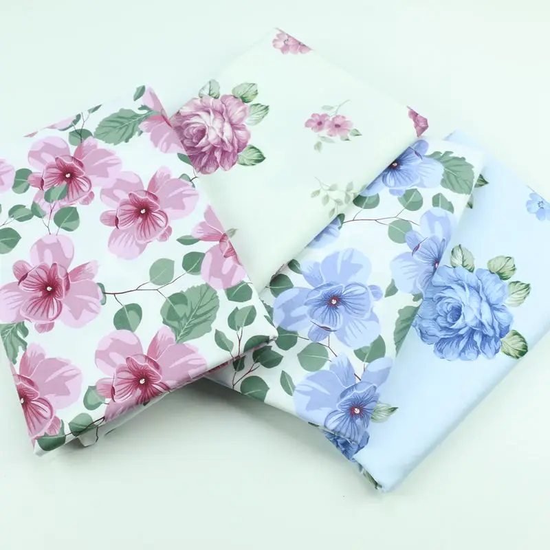 160x50cm Pastoral Flower Cotton Twill Printed Fabric Home Textile Bedding Cloth Home Four-Piece Bedding Woven Cloth