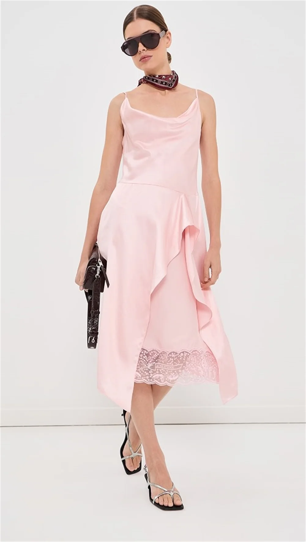 Women's Formal Evening Dresses Lace Spaghetti Strap Ruffle Elegant Cocktail Prom Ball Gown Maxi Women's Wedding Party Attire