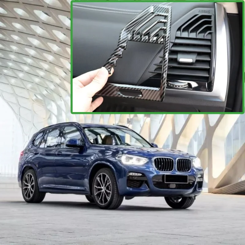 Car Accessories For BMW X3 G01 x4 G02 IX3 G08 2Pcs M Sport ABS Carbon Fiber Decorative Cover Air Outlet Of Front Air Conditioner