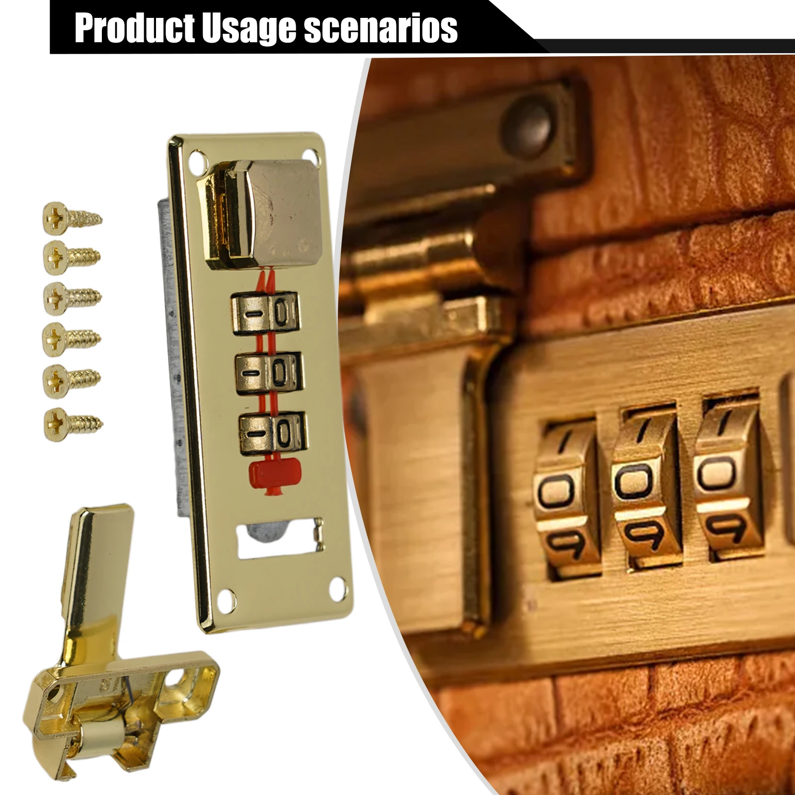 1Set 65*29mm Silver Password Lock Latch Jewelry Wooden Box Fixed Lock Handmade Luggage Suitcase Coded Locks Furniture Hardware