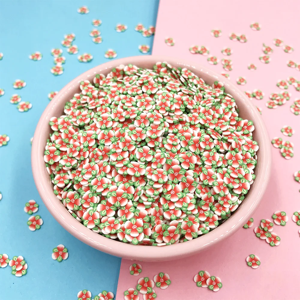 100g/lot Hot Clay Flower Slice Polymer Sprinkles for Crafts Making DIY Nail Arts Decoration Crystal Mud Accessories Supplies 5mm