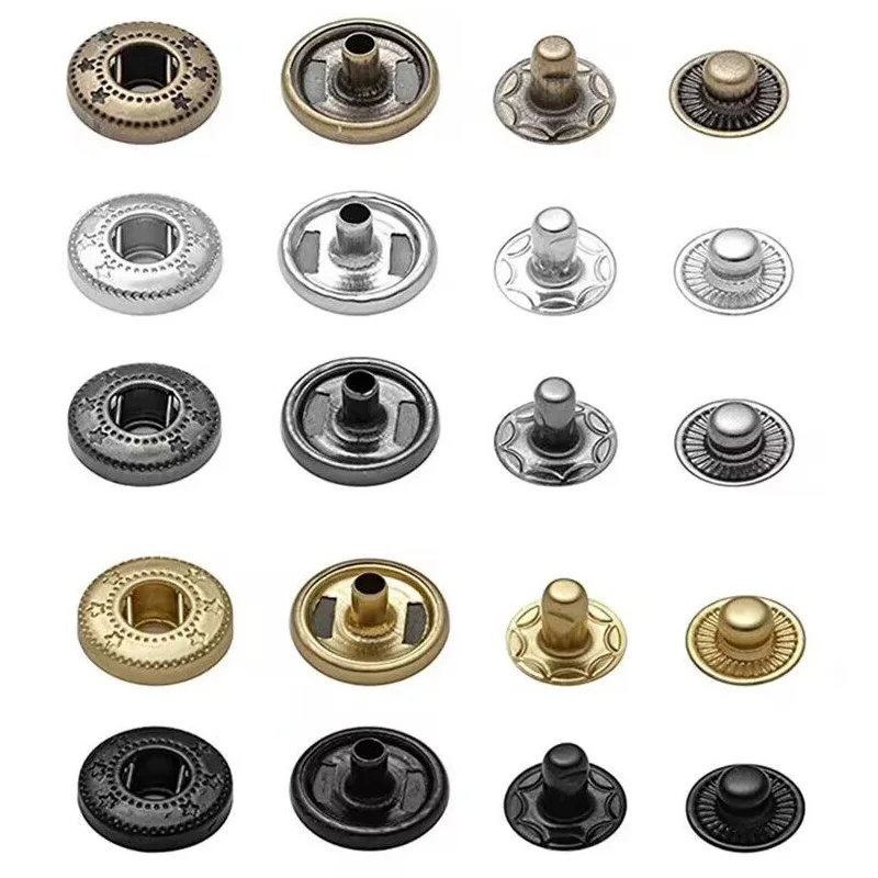 20/50/100 Sets 655/633/831 Metal Snap Fasteners Snaps Button Press Studs Sewing Button For DIY Clothes Garment Bags Leathercraft