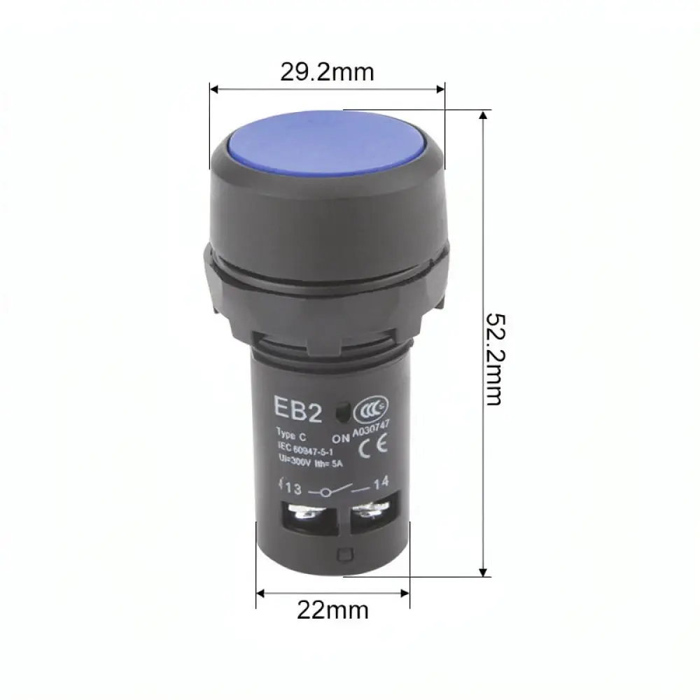 22mm Momentary Push Button Switch For EB2F Series Flat Head Illuminated Signal Toggle For Industrial Electrical Equipment