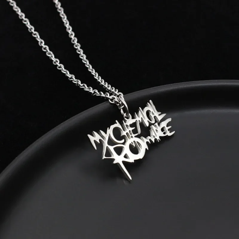 My Chemical Romance Rock Band Necklace Woman Stainless Steel Necklaces Man Charms Geometric Accessories Fashion Pendant Jewelry