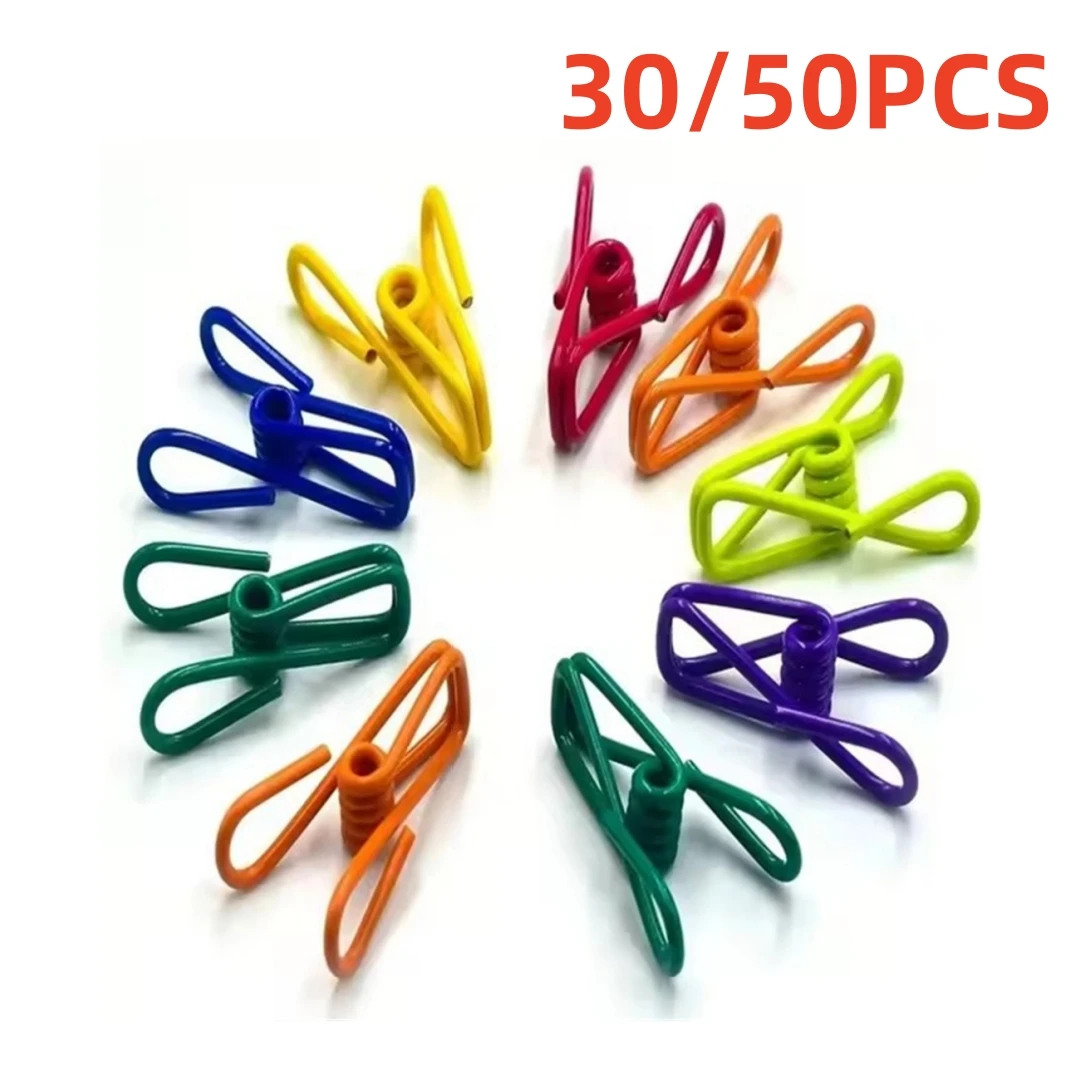 

30/50PCS Mini Bag Sealing Clip Portable New Kitchen Storage Food Snack Seal Sealing Bag Clips Sealer Clamp Metal Tool Bag Clip