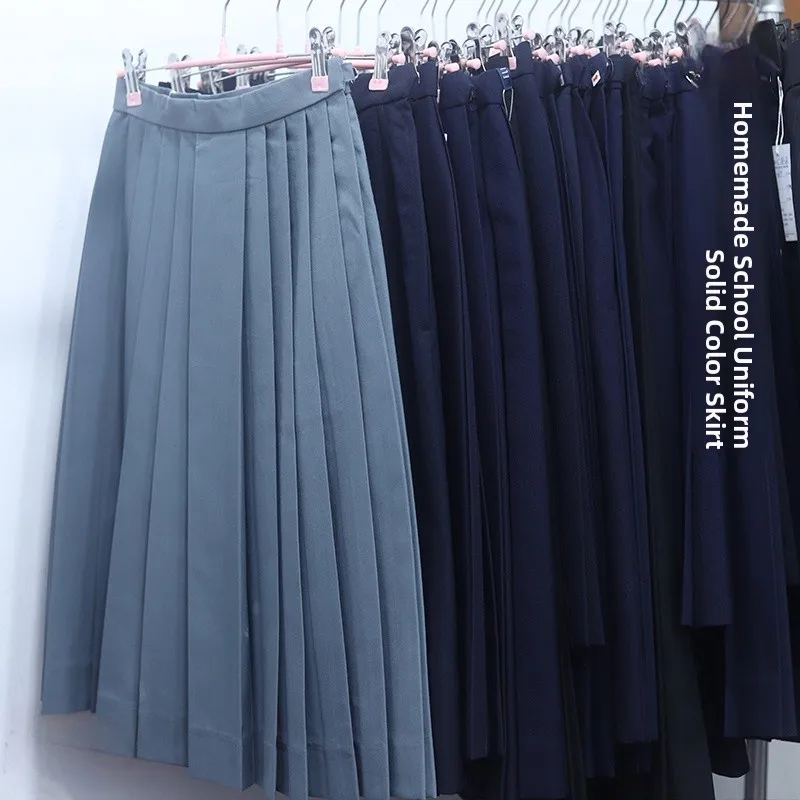

Antique Japanese School Uniform Skirt with Box Pleats And Many Folded Skirts Deep Blue JK Uniform Straight Leg Pants Long Sleeve