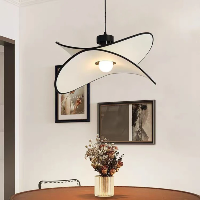 Nordic Wabi Sabi Fabric Led Pendant Lights Living Room Bedroom Study Restaurant Loft Creativity