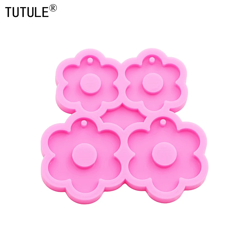 Shiny plum blossom Keychain Earrings Silicone Mold DIY plum blossom Clay epoxy resin Accessories Silicone Mould Chocolate Molds