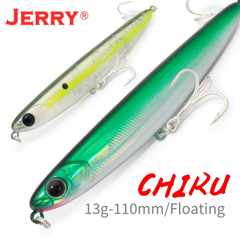 Jerry Surface Pencil Floating Lure 110mm/4,5in Topwater Stickbait Rattling Rock Spinning Fishing Hard Bait for Seabass Fishing