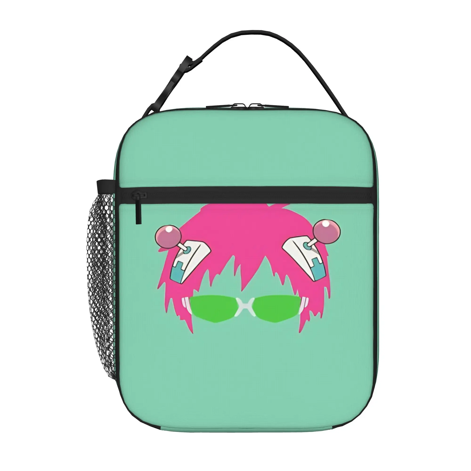 1 Piece Portable Lunch Container pink hair Zipper Closure Durable Pocket Saiki Kusuo For Lunch Box Bag