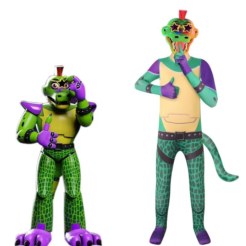 Anime Sundrop Cosplay para crianças, FNAF, palhaço solar, bodysuit com máscara, macacão de festa de carnaval, fantasias de Halloween, meninos e meninas