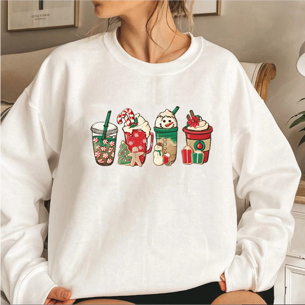 Christmas Coffee Sweatshirt Cute Fall Hoodie Christmas Sweatshirt Women Clothes Christmas Snowman Latte Coffee Lover Pullovers