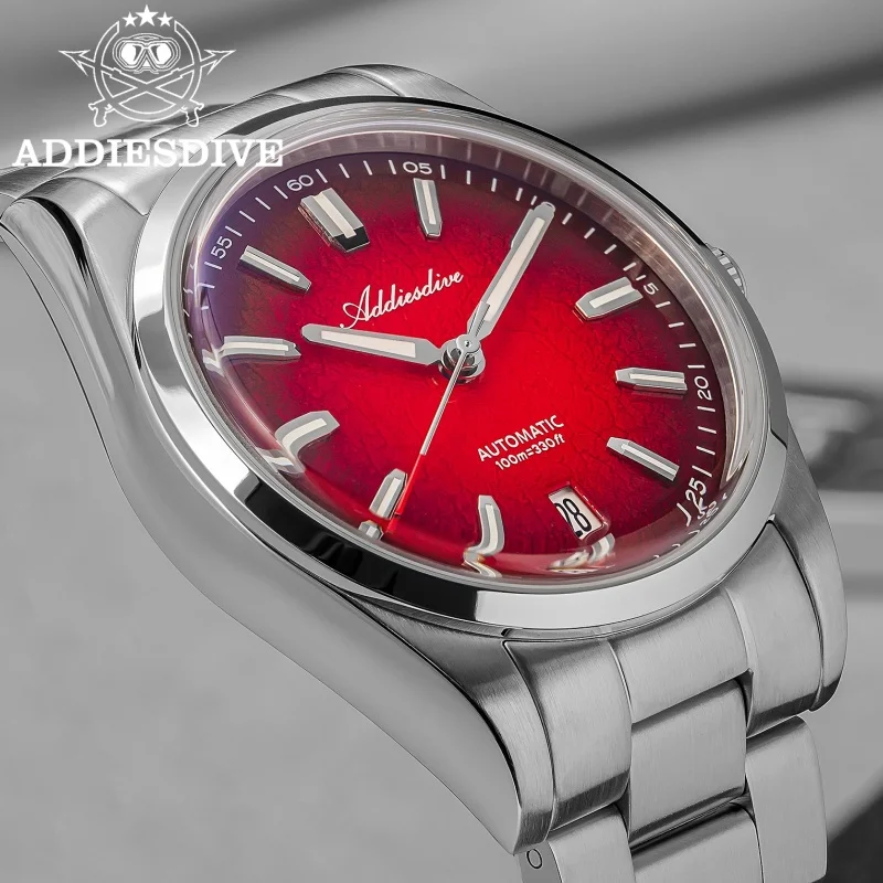 ADDIESDIVE 39mm Hot Sale AD2531 Men Automatic Watch 8215 Movement 100m Waterproof Luminous 316L Stainless Steel Mechanical Watch