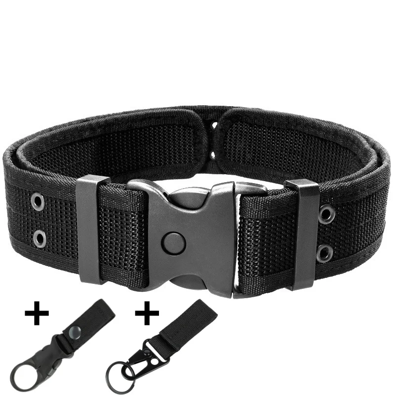 حزام خارجي تكتيكي للرجال مصنوع من مادة النايلون، مع إبزيم تثبيت وضبط معدني، مناسب للرياضات الخارجية #1