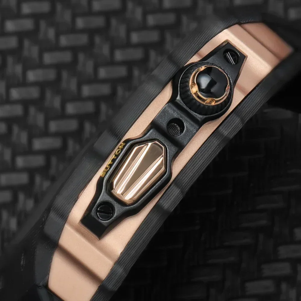 Carbon Fiber Case Luxury Modification Kit for Apple Watch 9 8 7 Band 45mm 44mm Carbon Bezel rubber Strap Iwatch 9 8 6 7 SE 5 Mod