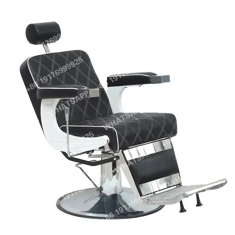 Hydraulic Reclining All Purpose Chair Salon Hair Styling Chair Brown Barber Chair
