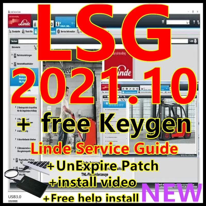 Newest 2021.10 Linde Service Guide LSG 5.2.2 Update U0213 [10.2021] or U019 [12.2019]+ Expire Patch + Free Keygen Install Free