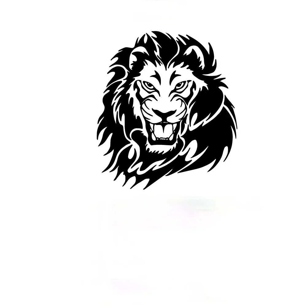 OFK  Lion Car Sticker Decal, Suitable for Car Head Lion Hood Window Decoration Detachable Animal Decal Mural Large PVC.