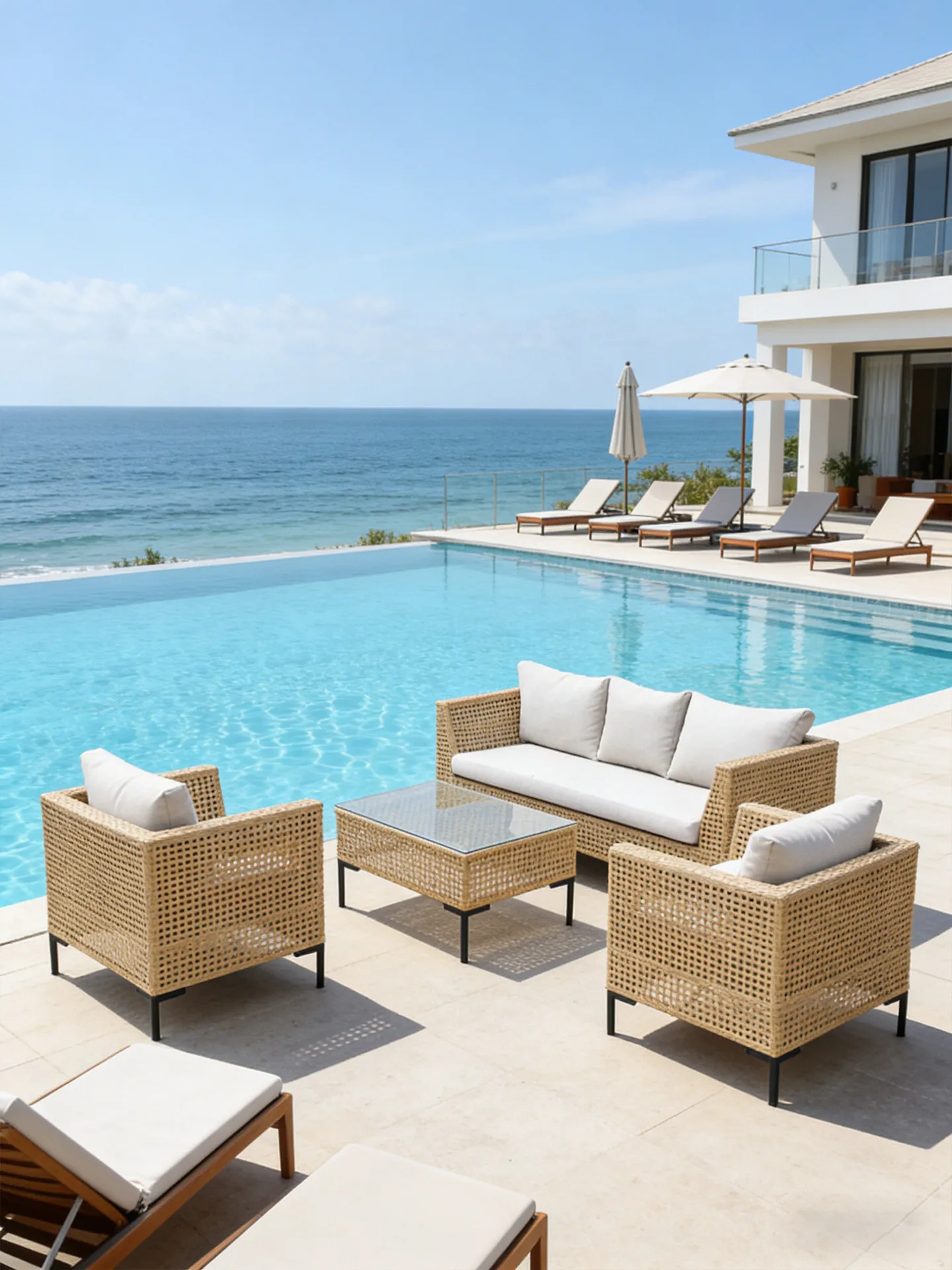 # ชุดโซฟาหวายดีไซน์นอร์ดิกสำหร - Rattan Lounge Set บทวิจารณ์และราคา
