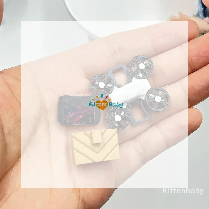 Mini Drone Doll Accessory Set With Realistic Remote Control For Kids Pretend Play Dollhouse Decor