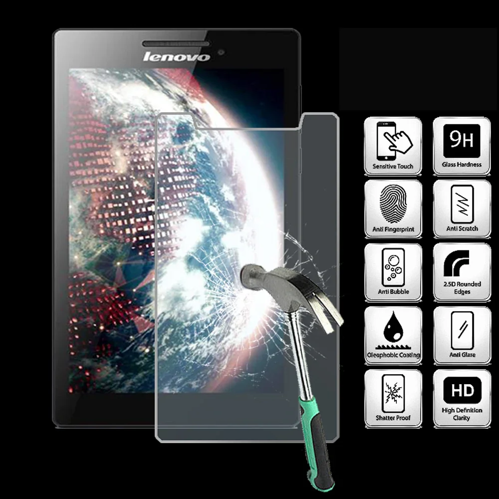 

For Lenovo Tab 2 A7-10 A7-10F 7.0" - 9H Tablet Tempered Glass Screen Protector Cover Explosion-Proof High Quality Screen Film