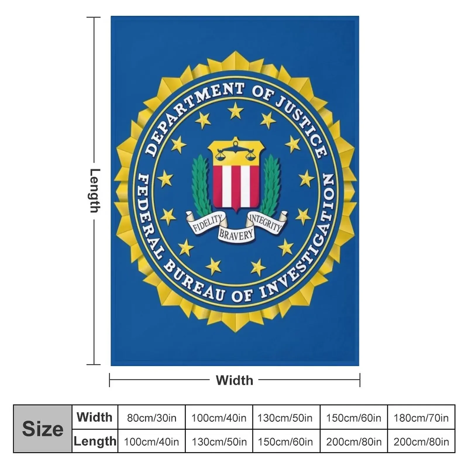 FBI Seal - Seal of the Federal Bureau of Investigation Throw Blanket Softest Retros for winter Blankets