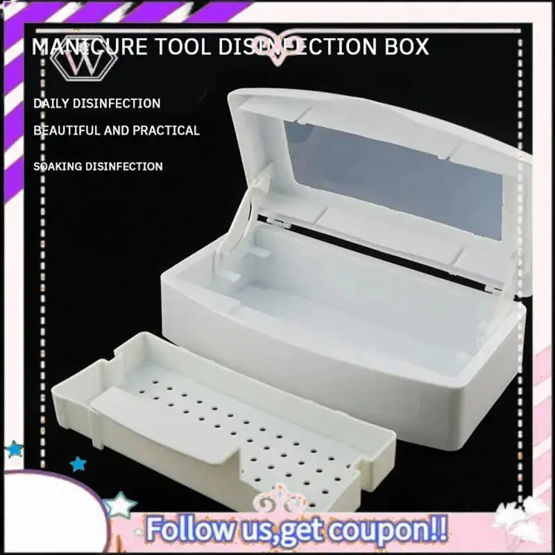 قسط 2 قطعة أداة مانيكير صندوق تعقيم صحية المحمولة الكحول تطهير تصفية تنظيف صندوق تنظيف