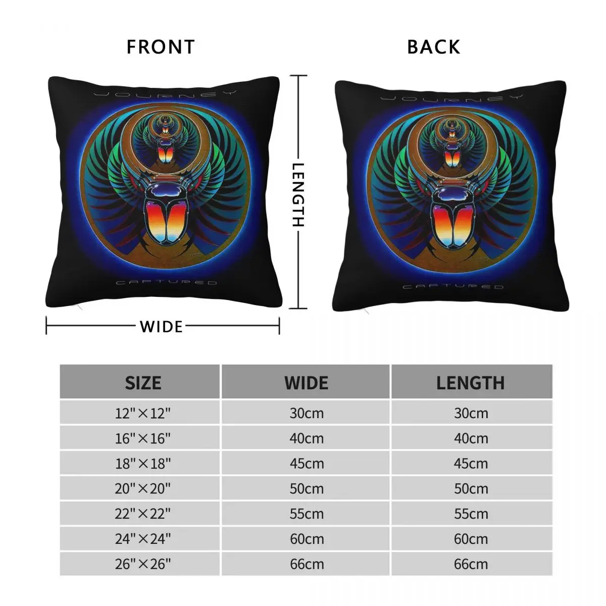 Journey Band Captured Album Square Pillowcase Polyester Linen Velvet Creative Zip Decor Pillow Case Home Cushion Case Wholesale