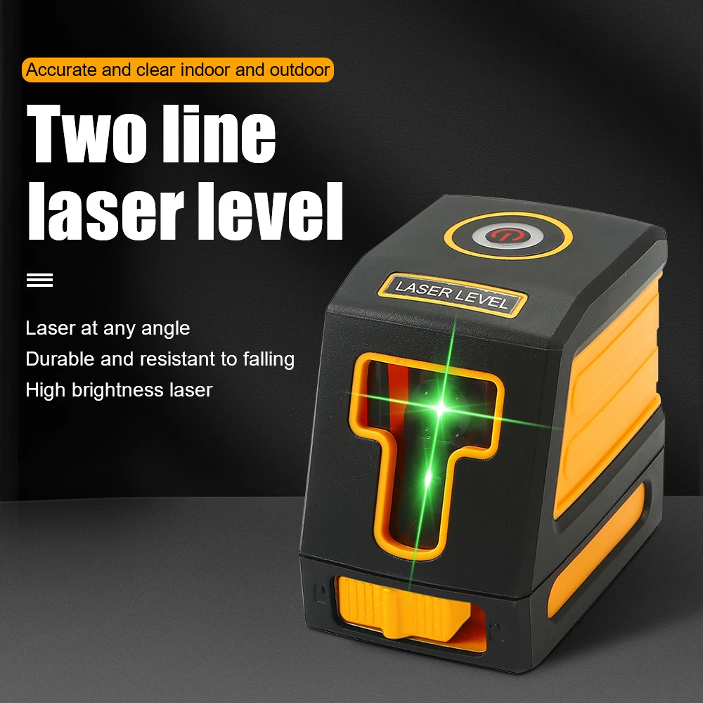 RZ 2 Lins Laser Level 3D Cross Line Laser Self-Leveling Horizontal Vertical Green Beam With Magnetic Base Mini Level