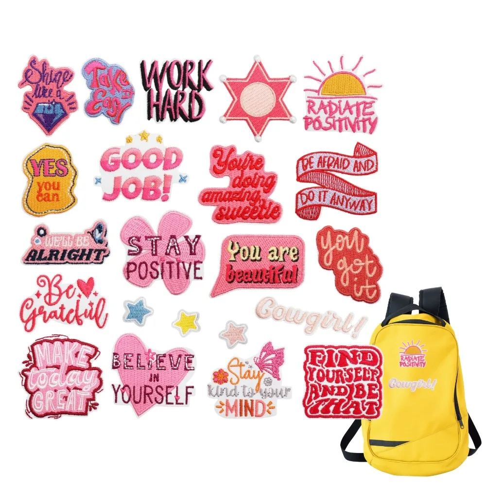 

Letter Embroidery Patch Kids Patches for Backpack Hat Shoe Bag Clothing DecorationCustom Iron on DIY Embroidered Patch Jacket