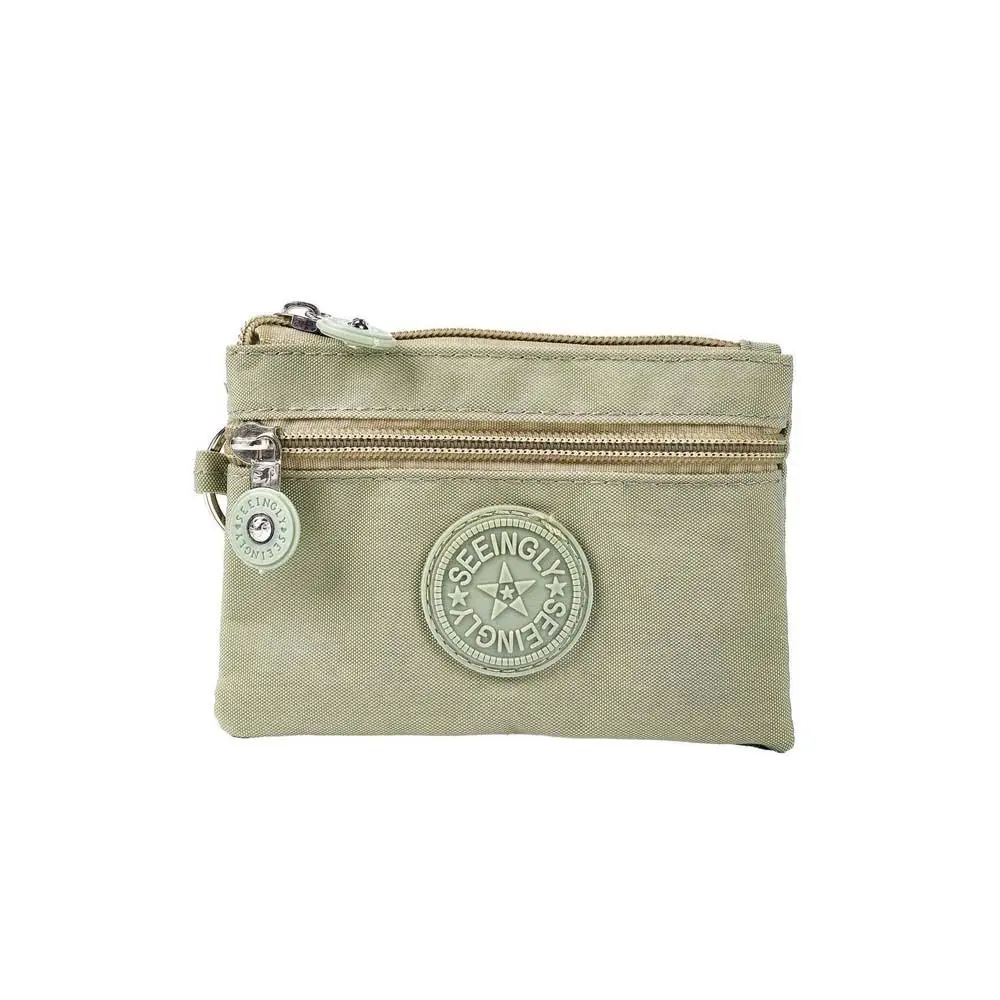 أزياء قصيرة قصيرة سستة عملة المحفظة النايلون إلكتروني طبقة مزدوجة المحفظة الكورية نمط أحمر الشفاه حقيبة بسيطة حقيبة المال التسوق