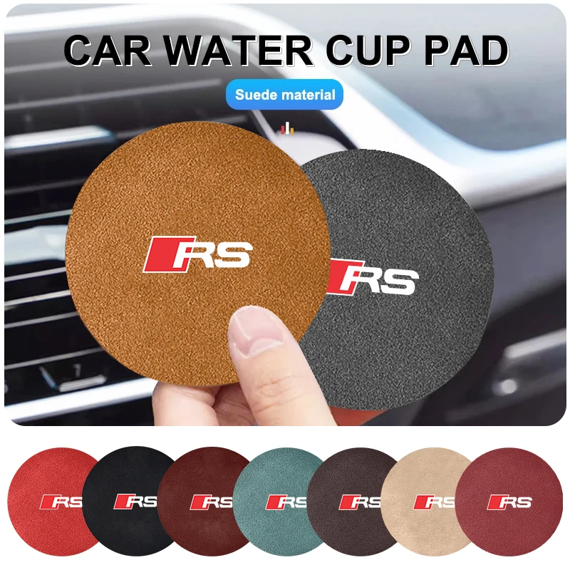 2PCS Car Coaster Cup Holder accessori per tappetini impermeabili per Audi RS5 RS6 RS7 S7 S8 QS5 S3 S4 A1 A3 A4 A5 A6 A7 A8 Q2 Q3 Q5 Q7 Q8