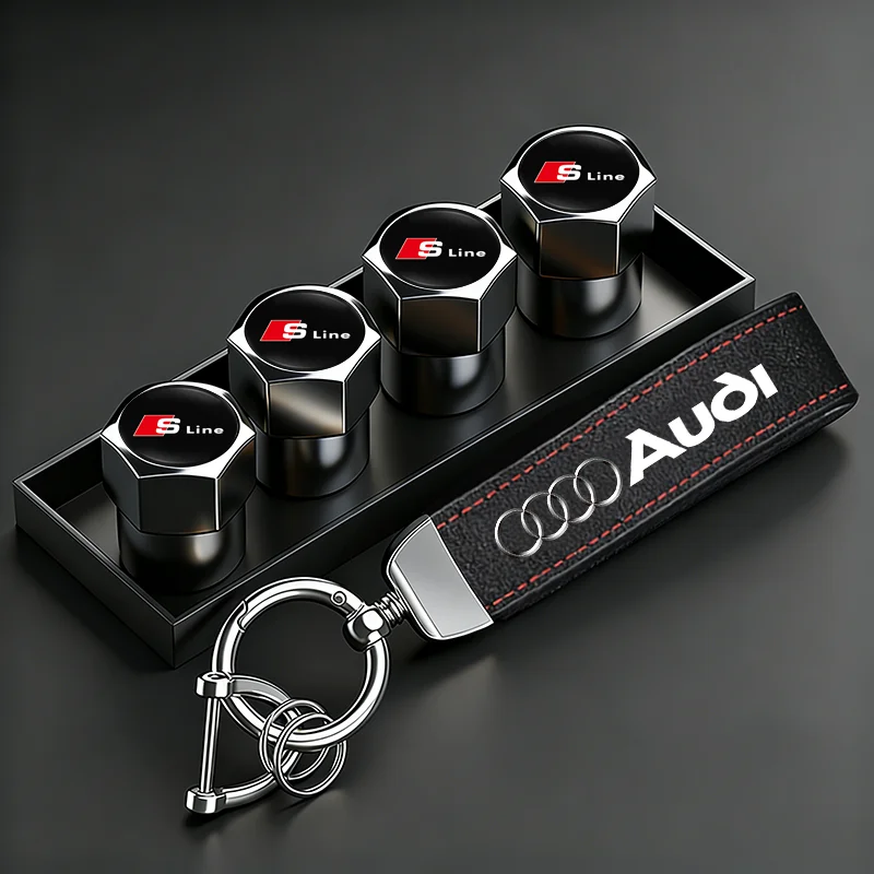 Tapas de Válvula de Neumático para Coche Audi / Llavero para Audi Sline A1 A2 A3 A4 A5 A6 A7 A8 Q1 Q2 Q3 Q4 Q5 Q6 Q7 Q8