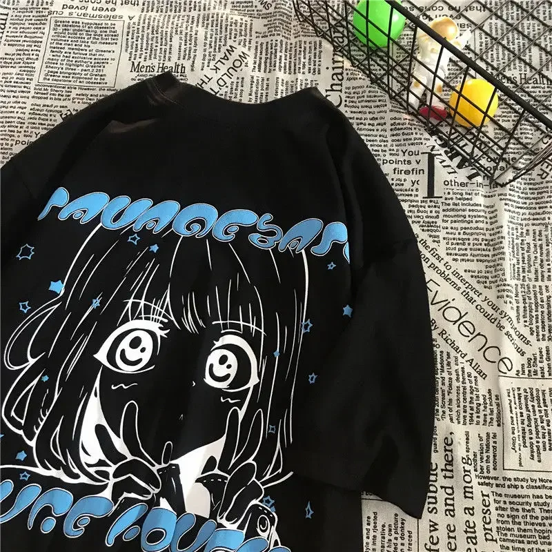 Nuove ragazze vestiti magliette del fumetto Y2k Anime maglietta delle donne stampa grafica Kawaii abbigliamento Streetwear T-shirt Harajuku Cute Tops