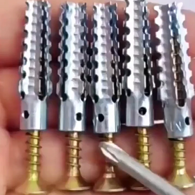 Self Tapping Screw Expansion Tube Heavy Duty Steel Wall Anchor with Screws Kit Drywall Drilling Plug Fastener Anchors Bolt Kit